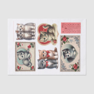 Papier Mousseline Jolie Saint Valentin Kitten Fussy Cuts