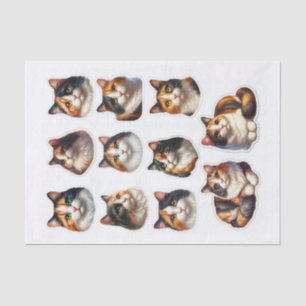 Papier Mousseline Jolies coupes de chats Calico