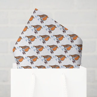Papier Mousseline Jolies empreintes de pied de rouge-gorge d'hiver M