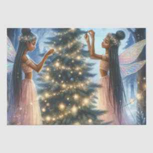 Papier Mousseline Jolies fées décorant l'arbre de Noël