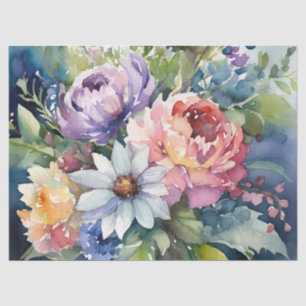 Papier Mousseline Jolies fleurs d'aquarelle Pastel