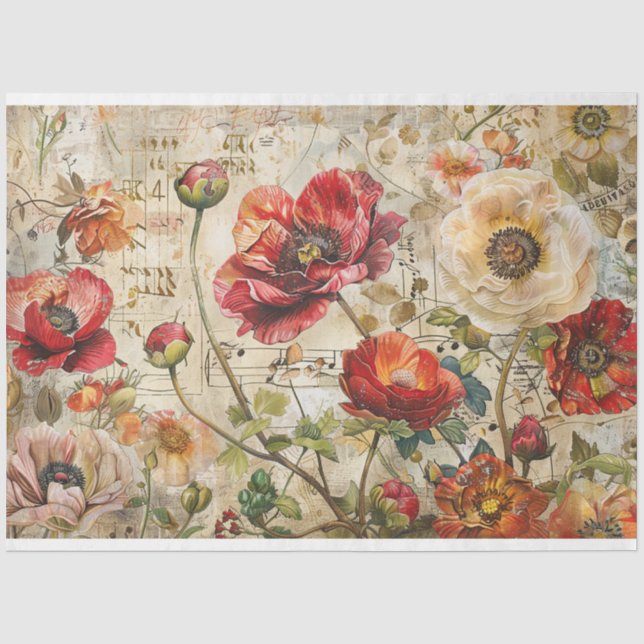 Papier Mousseline Jolies Poppies (Recto)