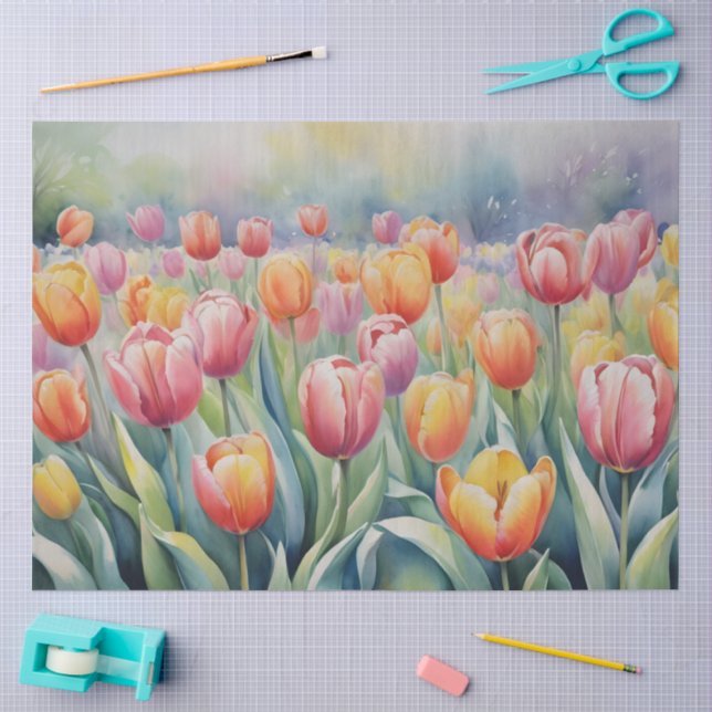 Papier Mousseline Jolies tulipes de printemps (Artisanat)