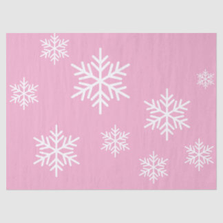 Papier Mousseline Jolis flocons de neige nordiques blancs sur fond r