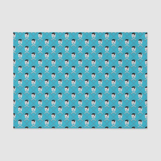 Papier Mousseline Jolly roger sur Arrière - plan Turquoise et Accent (Recto)