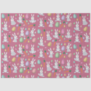 Papier Mousseline Jote rose lapin lapin de Pâques Motif