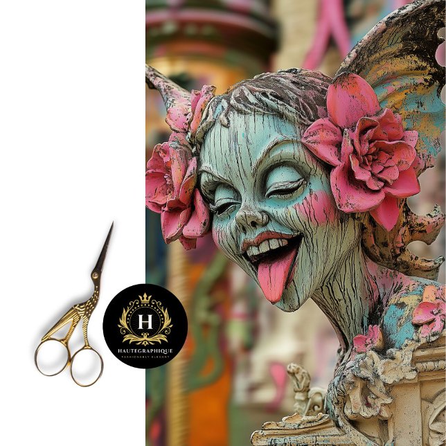 Papier Mousseline Jouer Gargoyle gothique Floral Couronne Découpage (Créateur téléchargé)