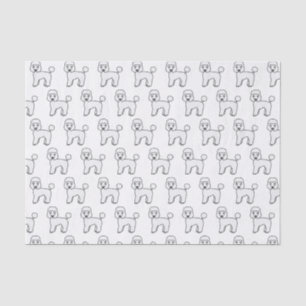 Papier Mousseline Jouet blanc Poodle mignon Motif de dessin de chien