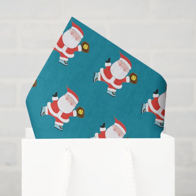 Papier Mousseline Joueuse de softball Noël (Sac cadeau)
