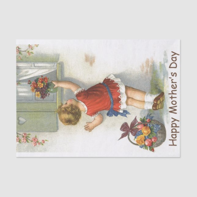 Papier Mousseline Jour de mères heureux - cru