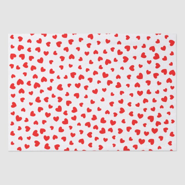 Papier Mousseline Jour des Valentines des Coeurs rouges mignons (Recto)