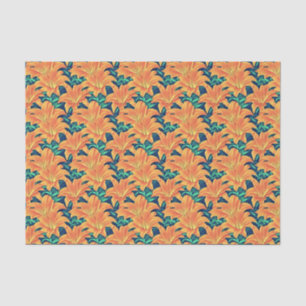 Papier Mousseline Jour d'Orange avec des Feuilles verts