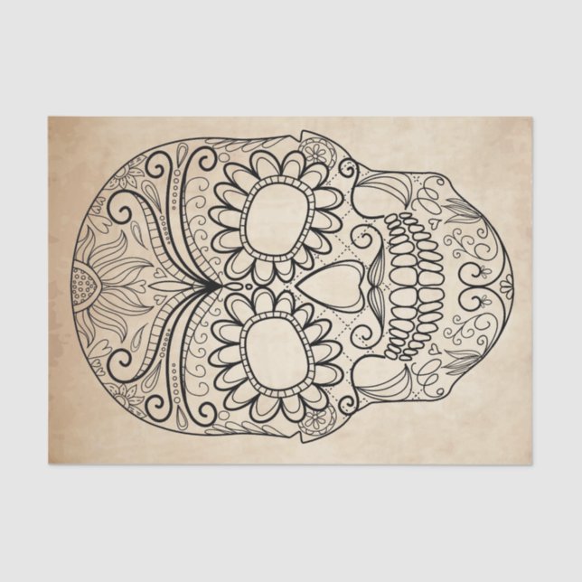 Papier Mousseline Jour du crâne sale mort (Recto)