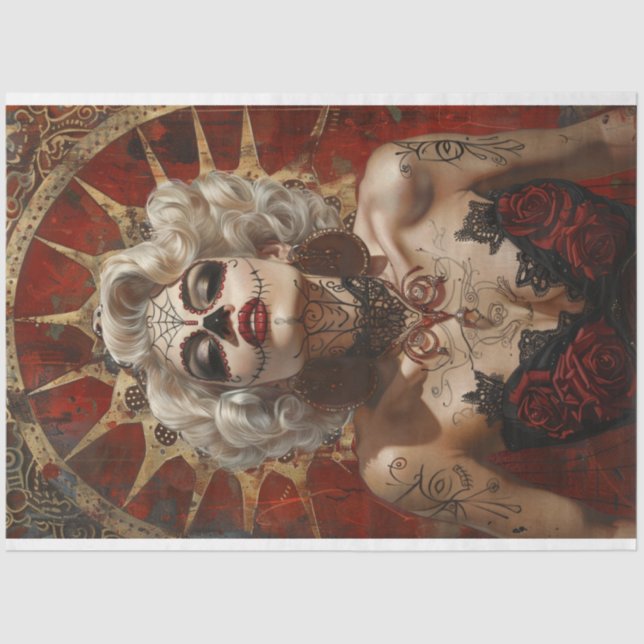 Papier Mousseline Jour du découpage du modèle mort Rosalinda (Recto)