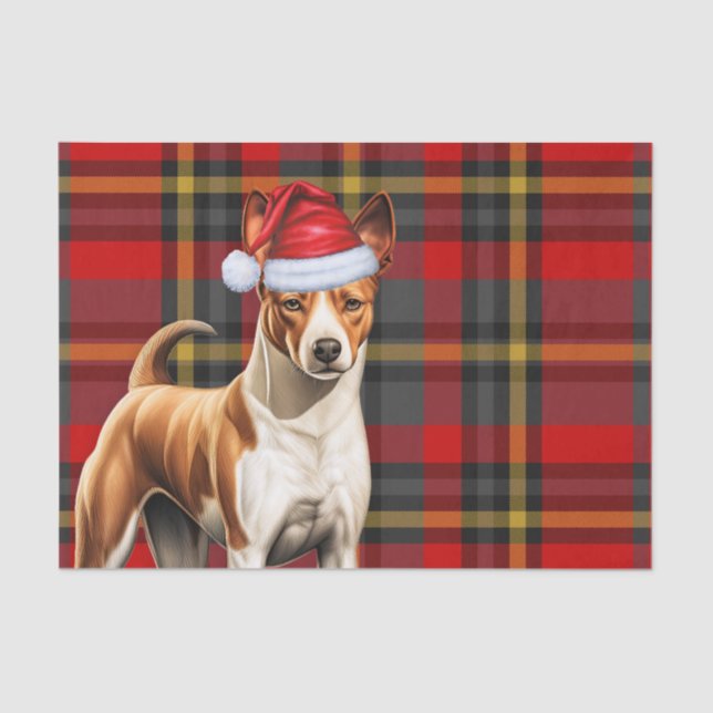 Papier Mousseline Jour férié de Noël de Basenji (Recto)