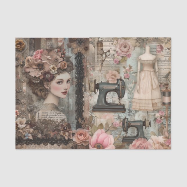 Papier Mousseline Journal de découpage de Seamstress vintage (Recto)