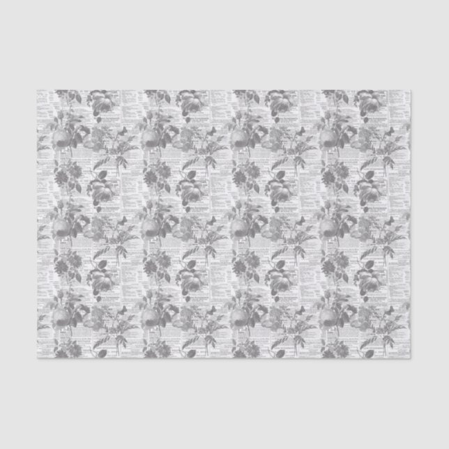 Papier Mousseline Journal Floral Ephemera Tissu Papier (Recto)