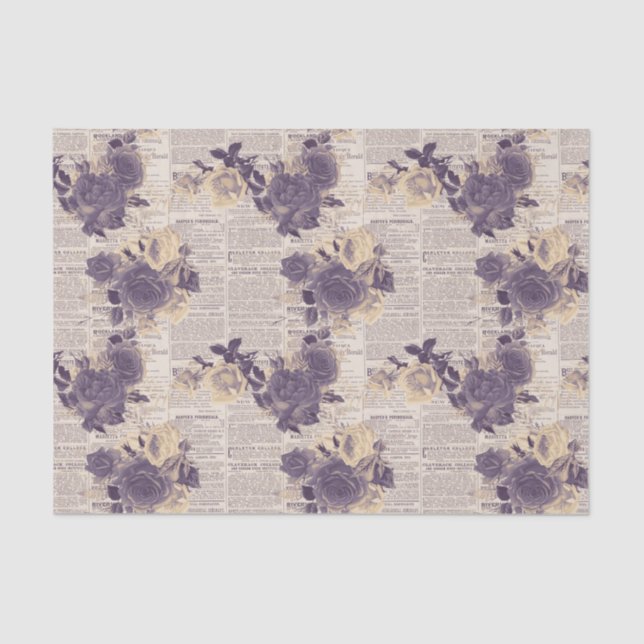 Papier Mousseline Journal Floral violet (Recto)
