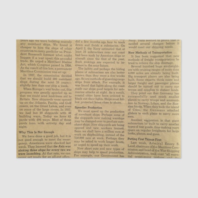 Papier Mousseline Journal vintage (Recto)