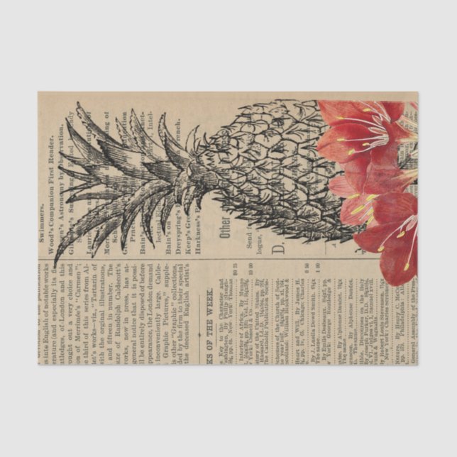 Papier Mousseline Journal vintage d'ananas (Recto)