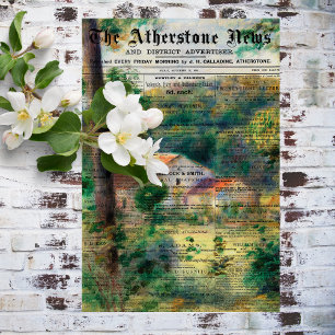 Papier Mousseline Journal vintage Rustic Texture Decoupage