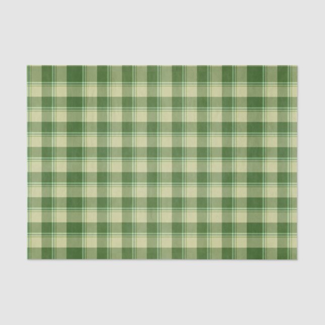 Papier Mousseline Journée de la Saint Patrick à Plaid Vert (Recto)