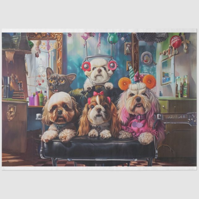 Papier Mousseline Journée des pattes dorées au salon Découpage (Recto)