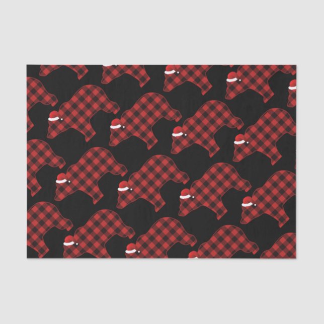 Papier Mousseline Jovely Bear Silhouette Noël Motif de vacances (Recto)