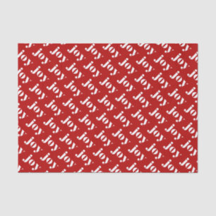 Papier Mousseline JOY Bold Typographie Motif rouge moderne Noël