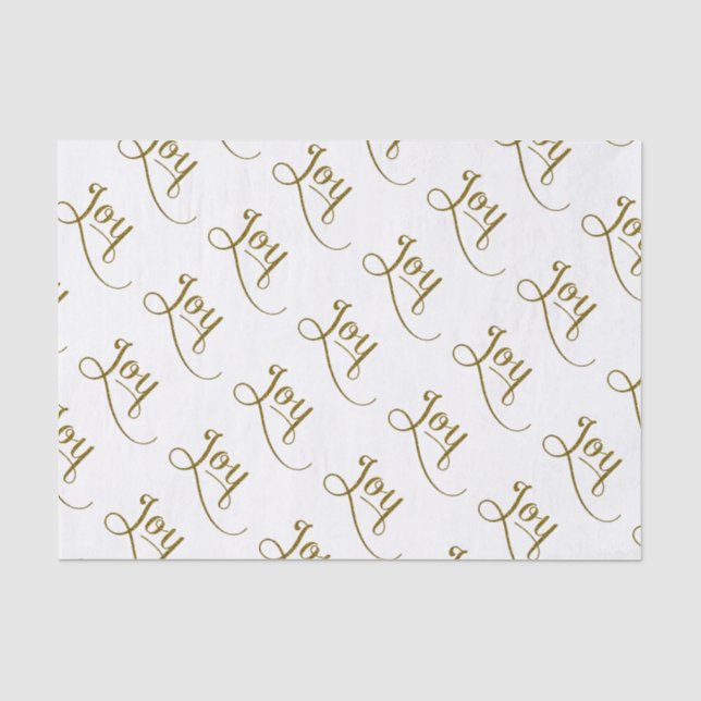 Papier Mousseline Joy Script Gold Parties scintillant (Recto)