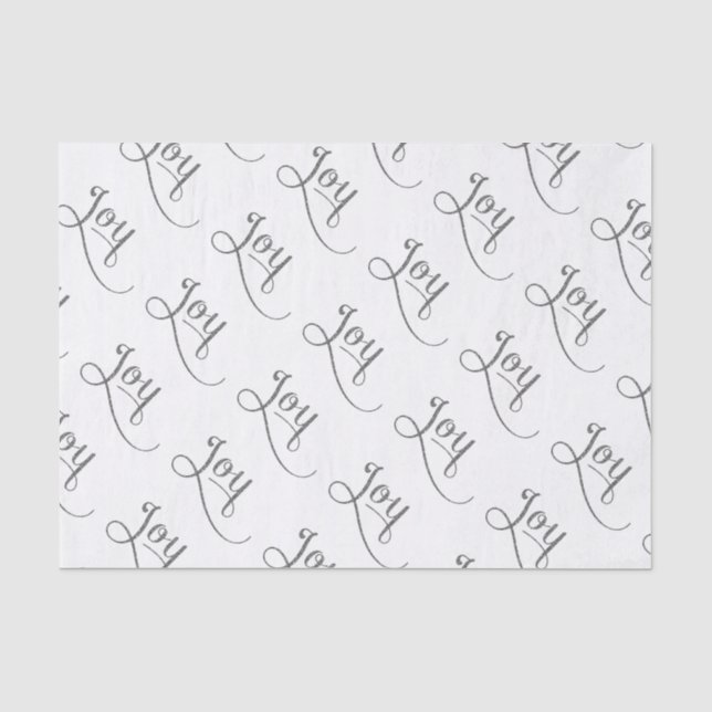 Papier Mousseline Joy Script Parties scintillant Argent (Recto)