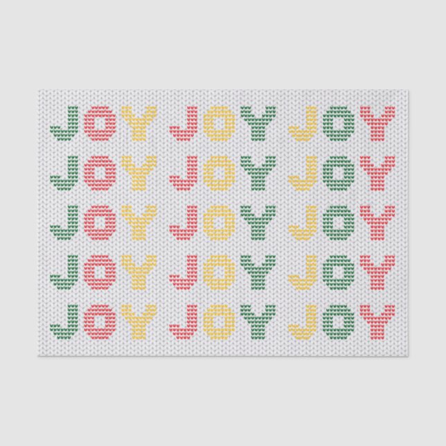 Papier Mousseline Joy Typographie Chandail de Noël (Recto)
