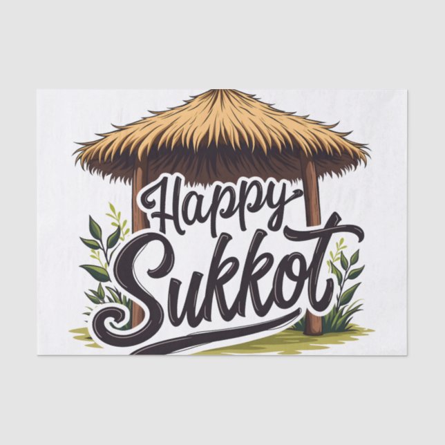 Papier Mousseline Joyeuse fête juive Sukkot Hanoukka (Recto)