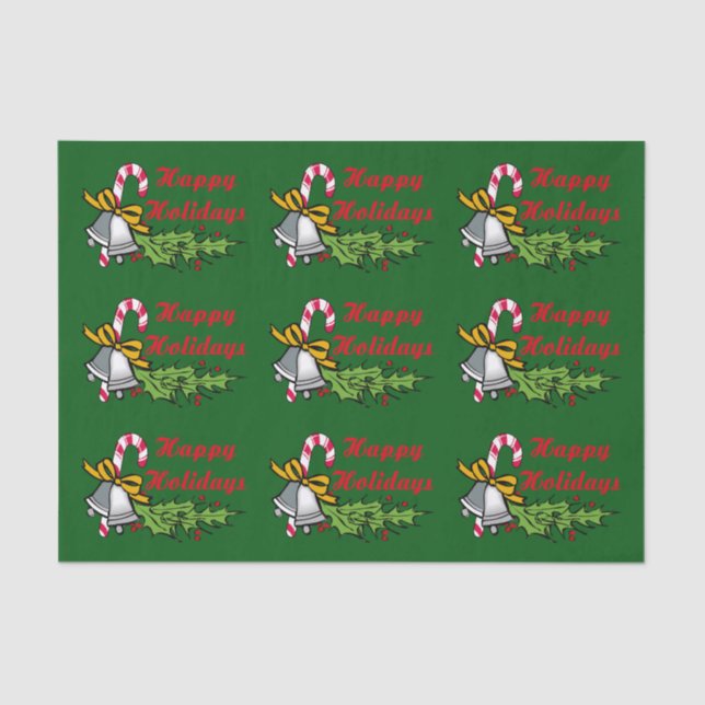 Papier Mousseline Joyeuses fêtes papier de papier journal (Recto)