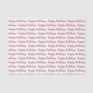 Papier Mousseline Joyeuses fêtes Typographie de script rouge