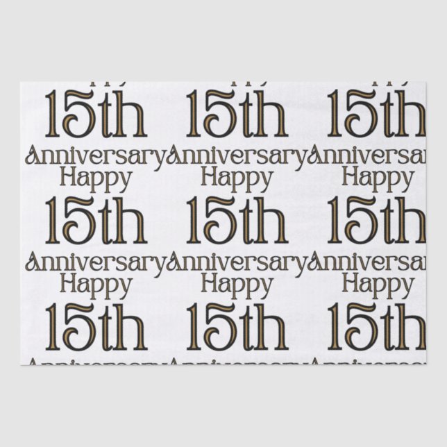 Papier Mousseline Joyeux 15e anniversaire (Recto)