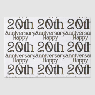 Papier Mousseline Joyeux 20e anniversaire