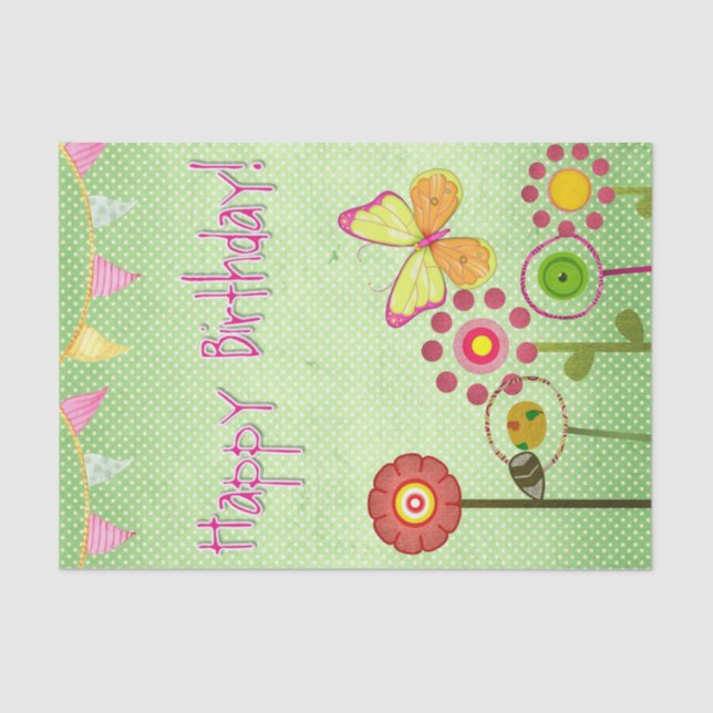 Papier Mousseline Joyeux anniversaire (Recto)