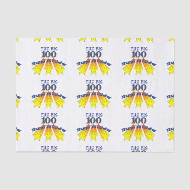 Papier Mousseline Joyeux anniversaire 100 (Recto)