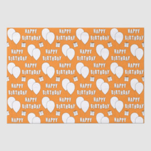 Papier Mousseline Joyeux Anniversaire Avec Arrière - plan Orange De