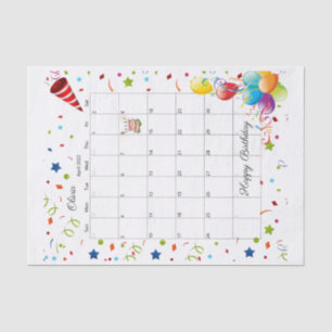 Papier Mousseline Joyeux anniversaire avril 2022 Tissue Paper