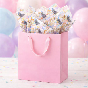 Papier Mousseline Joyeux Anniversaire Chats avec Ballons Enfants