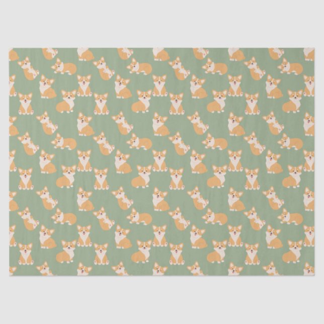 Papier Mousseline Joyeux anniversaire Cute Corgi Motif pour Amoureux (Recto)