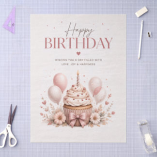 Papier Mousseline Joyeux Anniversaire Élégant