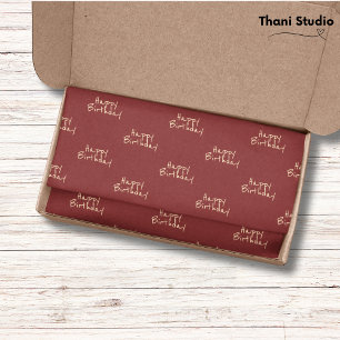 Papier Mousseline Joyeux anniversaire Feminine minimal de typographi