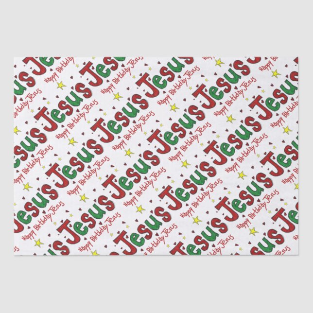 Papier Mousseline Joyeux anniversaire Jésus (Recto)
