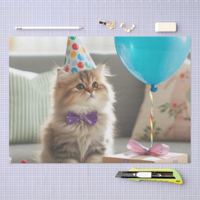 Papier Mousseline Joyeux Anniversaire Kitty Cat (Artisanat)