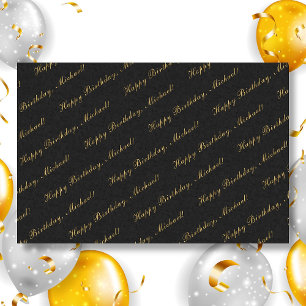 Papier Mousseline Joyeux anniversaire Nom personnalisé Élégant no