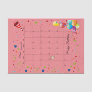 Papier Mousseline Joyeux anniversaire Octobre 2022 Tissue Paper