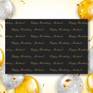 Papier Mousseline Joyeux Anniversaire Personnalisé Texte Élégant noi
